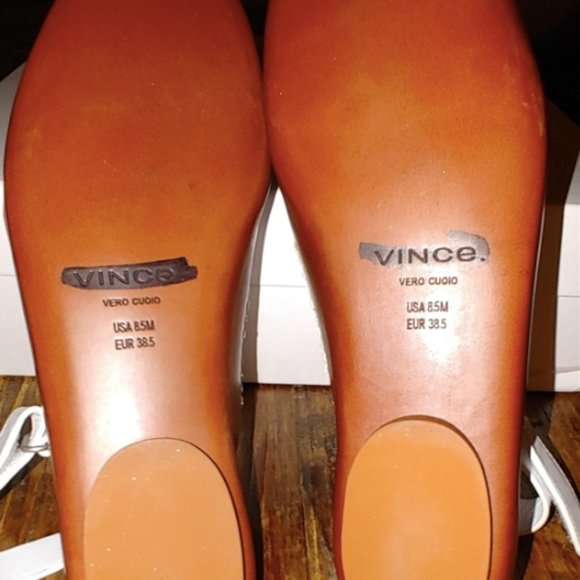 Vince Leather Slingback Sandals in White - Picture 3 of 3